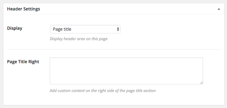 Header setting: Page title