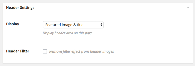 Header setting: Featured image & title